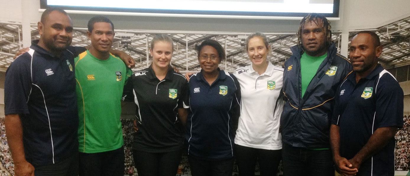 Photo of 7 people wearing sports t-shirts